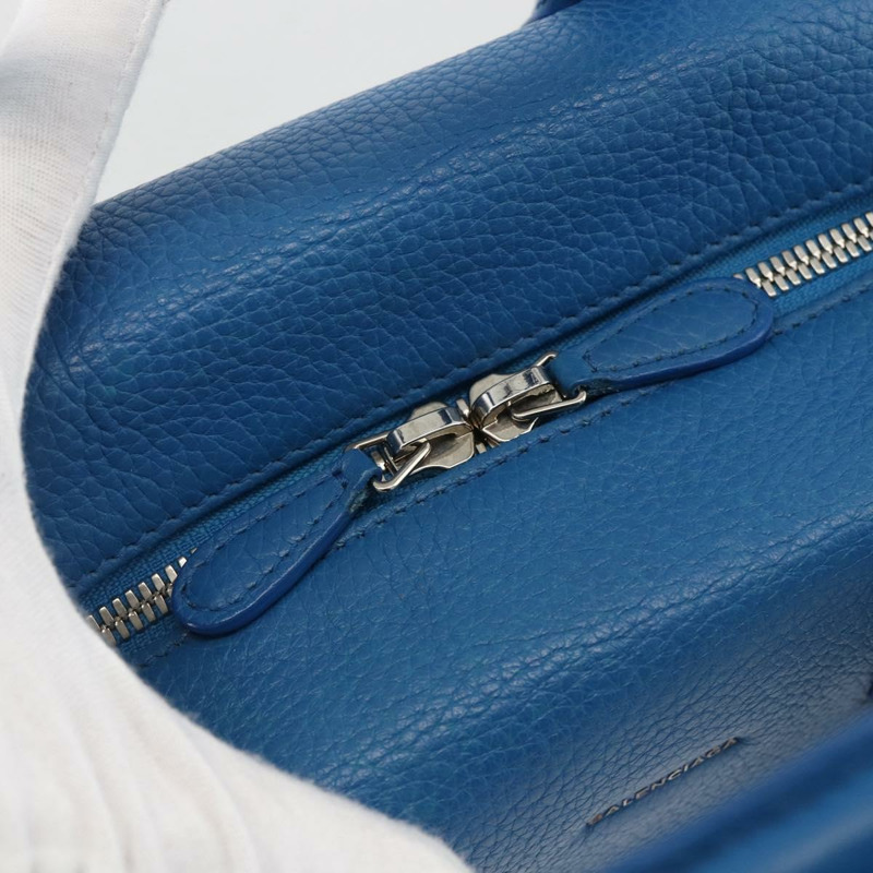 【日本直送】BALENCIAGA Infanta 手提包皮革 2way 藍色銀色 390922 正品 mr2222A-19