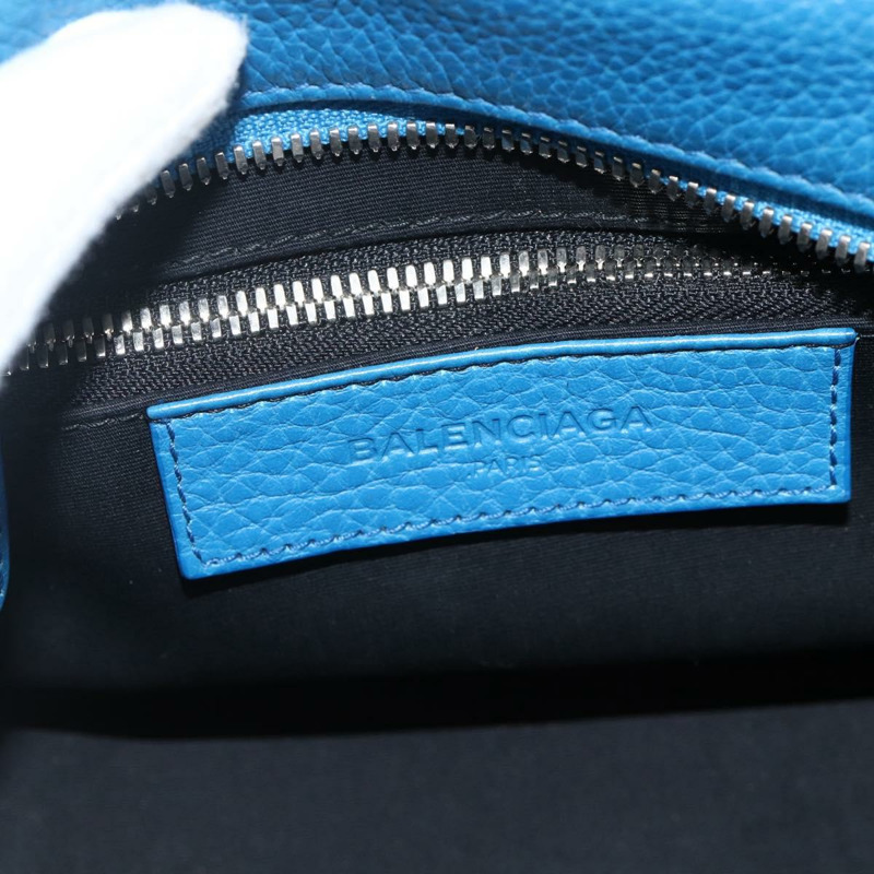 【日本直送】BALENCIAGA Infanta 手提包皮革 2way 藍色銀色 390922 正品 mr2222A-20