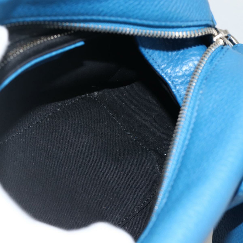 【日本直送】BALENCIAGA Infanta 手提包皮革 2way 藍色銀色 390922 正品 mr2222A-21