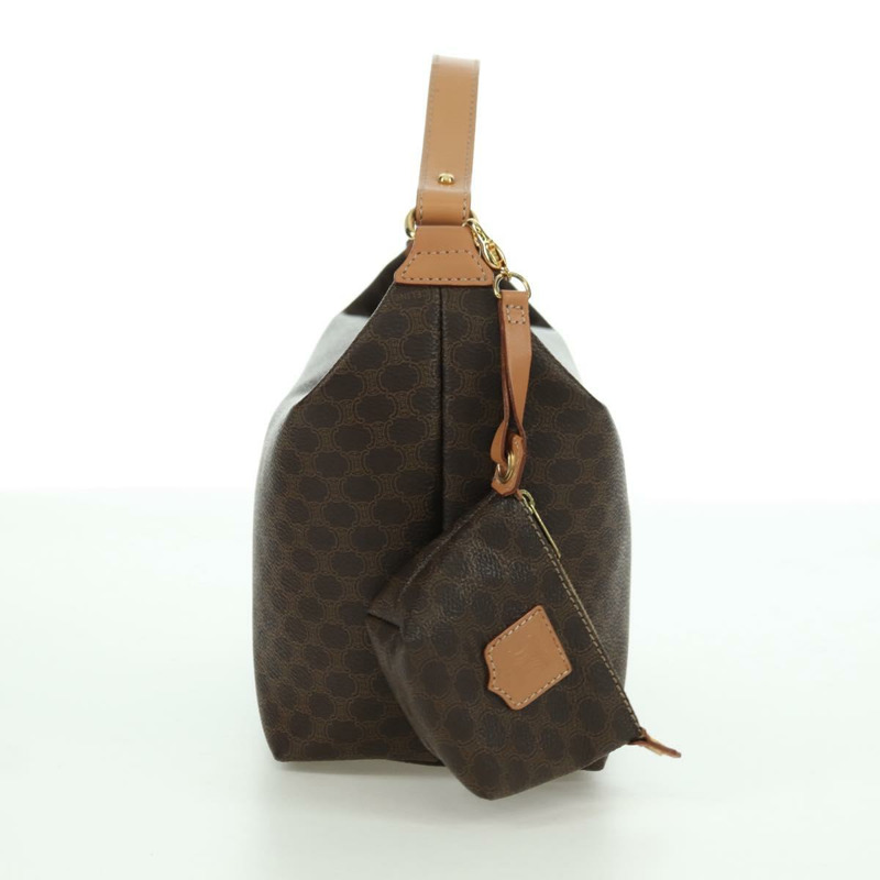 【日本直送】CELINE Macadam帆布手提包 PVC皮革 棕色金色 正品 SW2249V-3