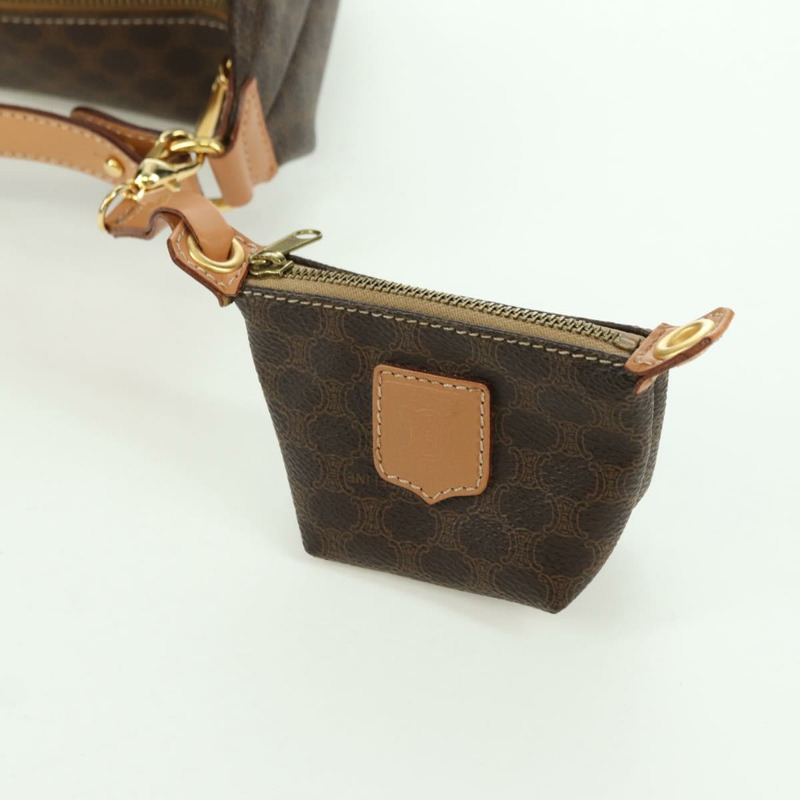 【日本直送】CELINE Macadam帆布手提包 PVC皮革 棕色金色 正品 SW2249V-18