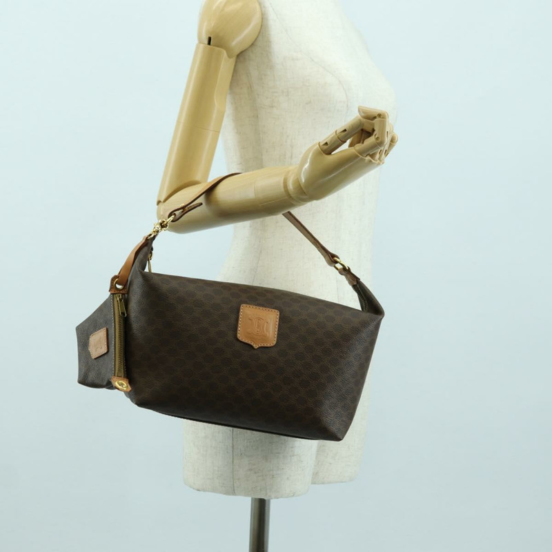 【日本直送】CELINE Macadam帆布手提包 PVC皮革 棕色金色 正品 SW2249V-26