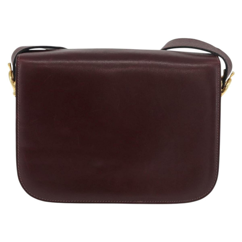 【日本直送】CELINE 馬車圖案單背包,波爾多紅金色皮革,正品編號 174318A-1