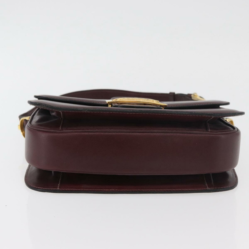 【日本直送】CELINE 馬車圖案單背包,波爾多紅金色皮革,正品編號 174318A-4
