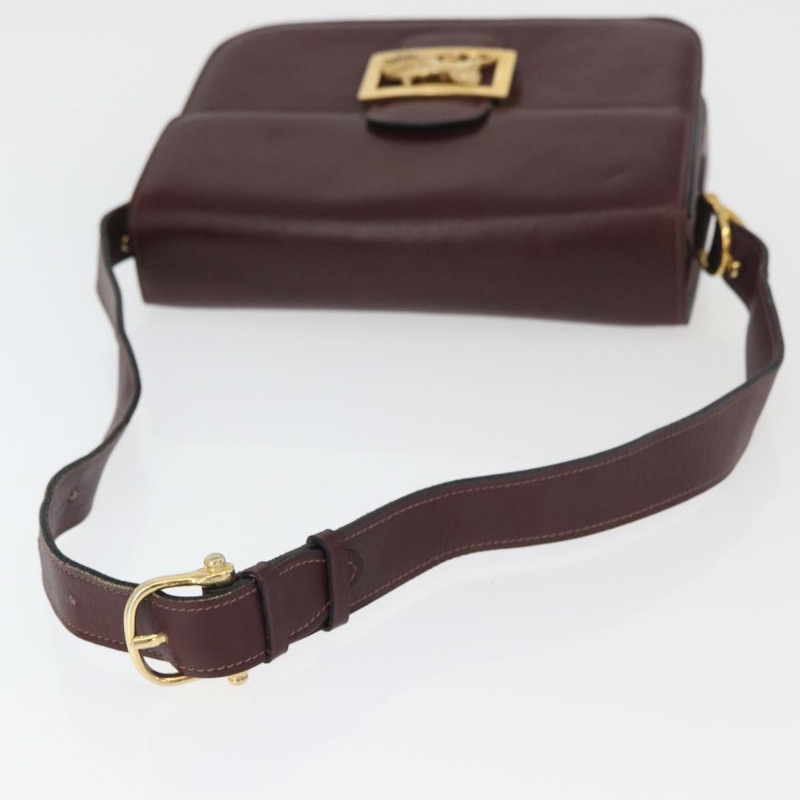 【日本直送】CELINE 馬車圖案單背包,波爾多紅金色皮革,正品編號 174318A-6