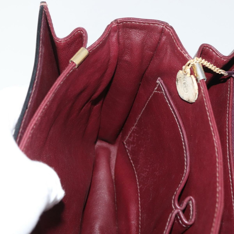 【日本直送】CELINE 馬車圖案單背包,波爾多紅金色皮革,正品編號 174318A-20