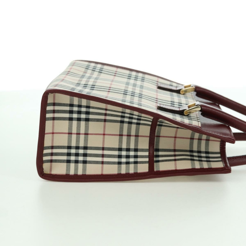 【日本直送】BURBERRY Nova 格紋手提包帆布皮革米色金色正品 am11220V-3