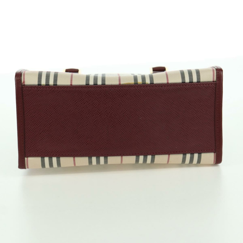 【日本直送】BURBERRY Nova 格紋手提包帆布皮革米色金色正品 am11220V-4