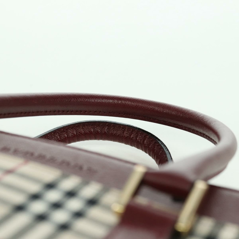 【日本直送】BURBERRY Nova 格紋手提包帆布皮革米色金色正品 am11220V-7