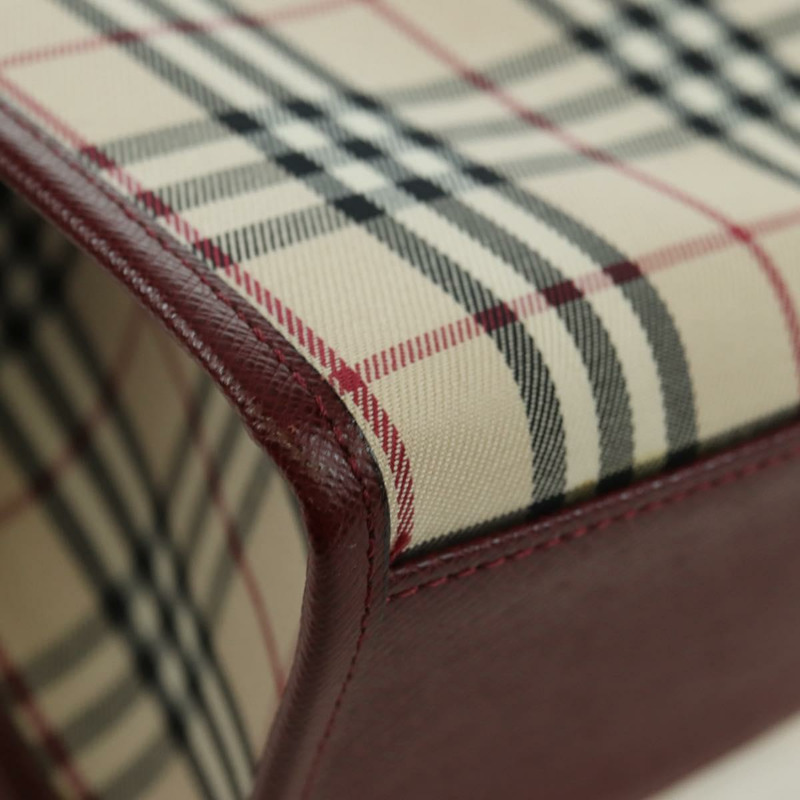 【日本直送】BURBERRY Nova 格紋手提包帆布皮革米色金色正品 am11220V-8