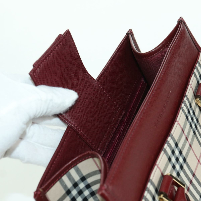 【日本直送】BURBERRY Nova 格紋手提包帆布皮革米色金色正品 am11220V-9