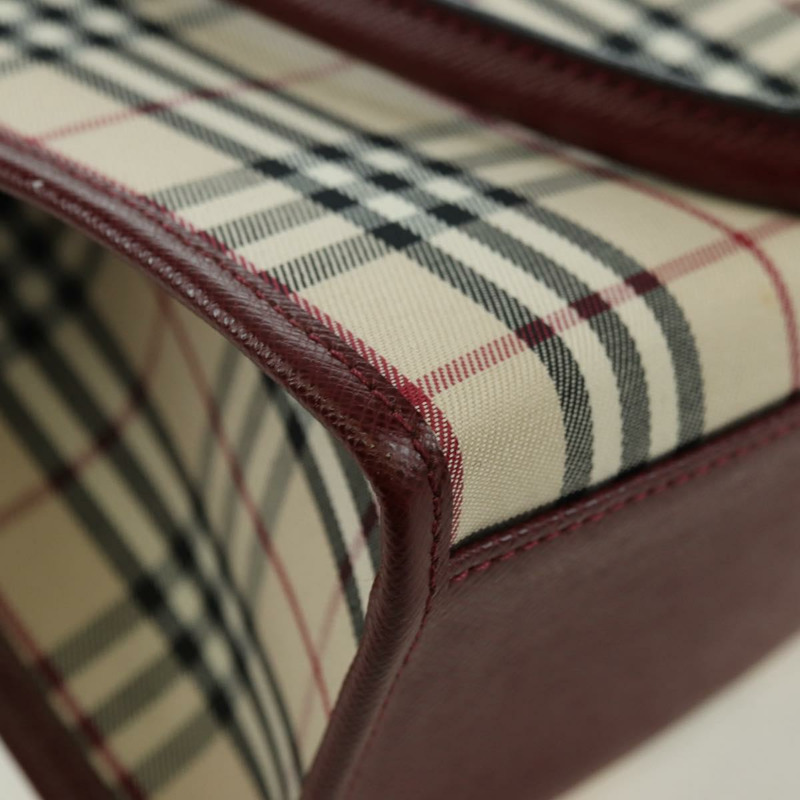 【日本直送】BURBERRY Nova 格紋手提包帆布皮革米色金色正品 am11220V-14
