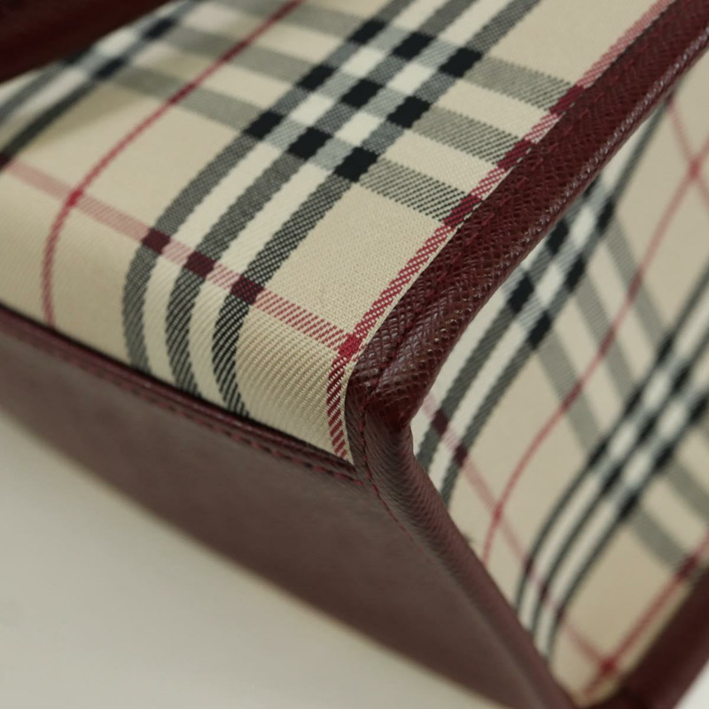 【日本直送】BURBERRY Nova 格紋手提包帆布皮革米色金色正品 am11220V-15
