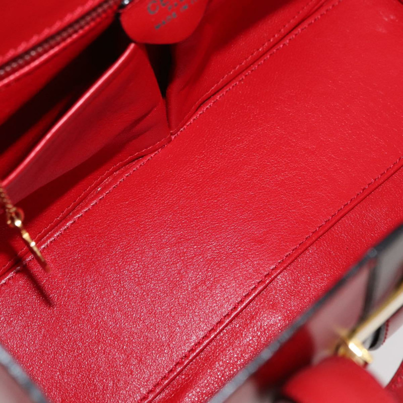 【日本直送】CELINE 手提包 皮革 紅色 金色 正品 YKZ1471A-10