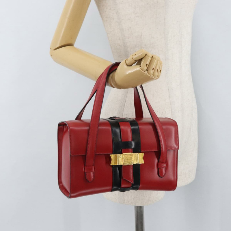 【日本直送】CELINE 手提包 皮革 紅色 金色 正品 YKZ1471A-23