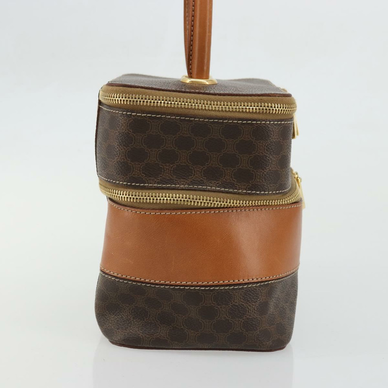 【日本直送】CELINE Macadam帆布化妝包 PVC皮革 棕色金色 正品 YKZ1479A-2