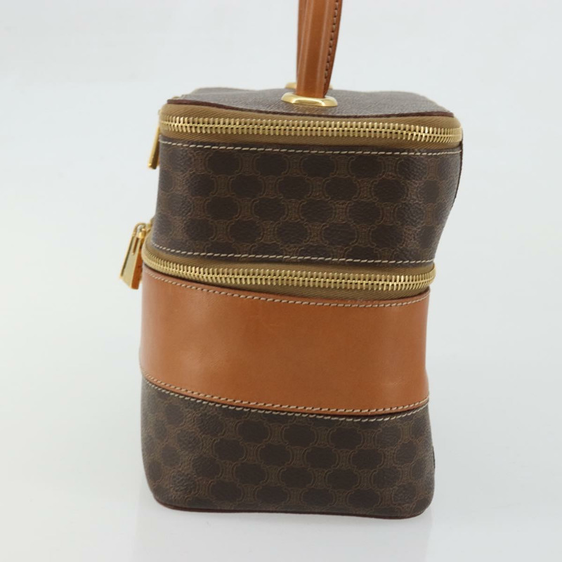 【日本直送】CELINE Macadam帆布化妝包 PVC皮革 棕色金色 正品 YKZ1479A-3