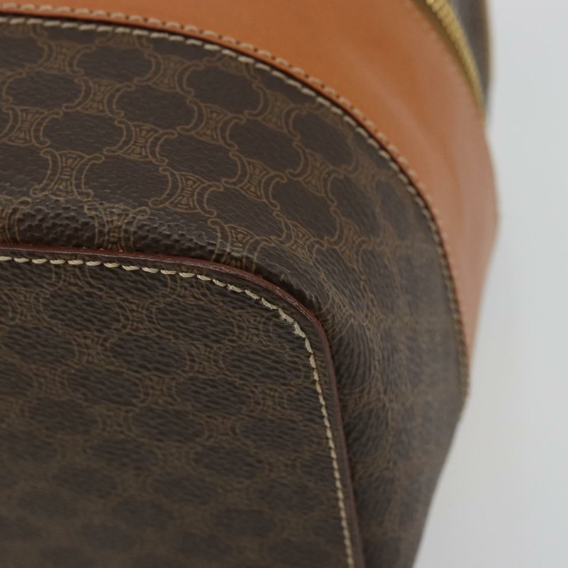 【日本直送】CELINE Macadam帆布化妝包 PVC皮革 棕色金色 正品 YKZ1479A-13