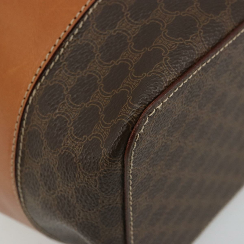 【日本直送】CELINE Macadam帆布化妝包 PVC皮革 棕色金色 正品 YKZ1479A-14