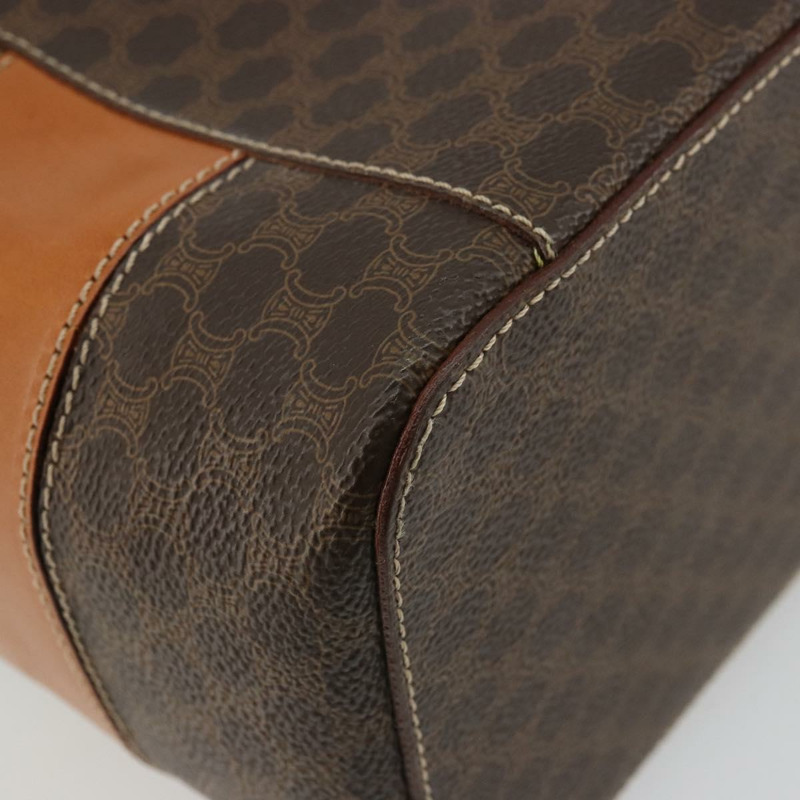 【日本直送】CELINE Macadam帆布化妝包 PVC皮革 棕色金色 正品 YKZ1479A-16