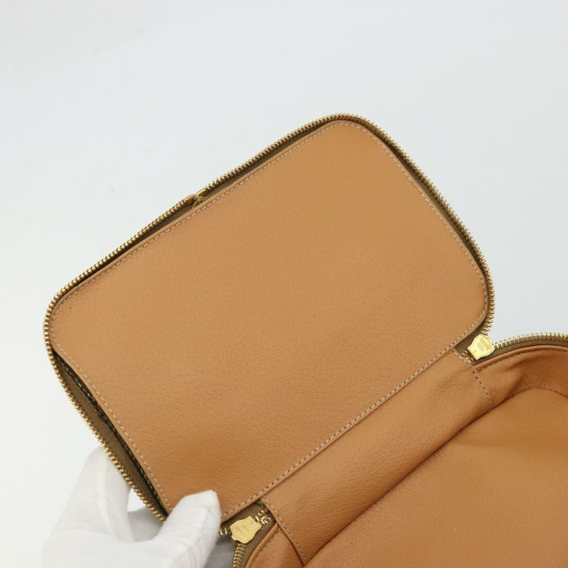 【日本直送】CELINE Macadam帆布化妝包 PVC皮革 棕色金色 正品 YKZ1479A-17