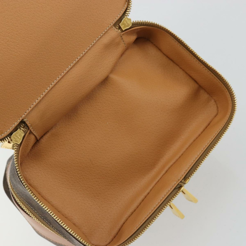 【日本直送】CELINE Macadam帆布化妝包 PVC皮革 棕色金色 正品 YKZ1479A-18