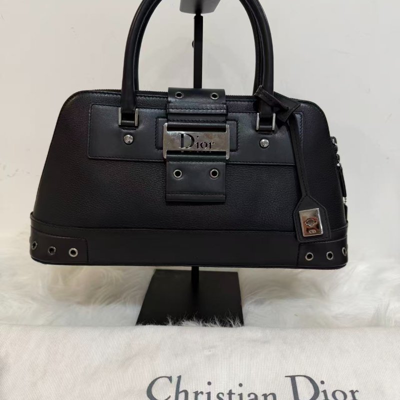 現貨可議價Dior vintage punk so black 甜酷風手提貝殼包 96新配件塵袋-2