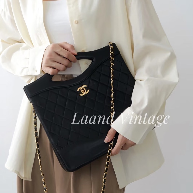 Chanel • 經典黑金羊皮 31 Bag 鏈條包-0