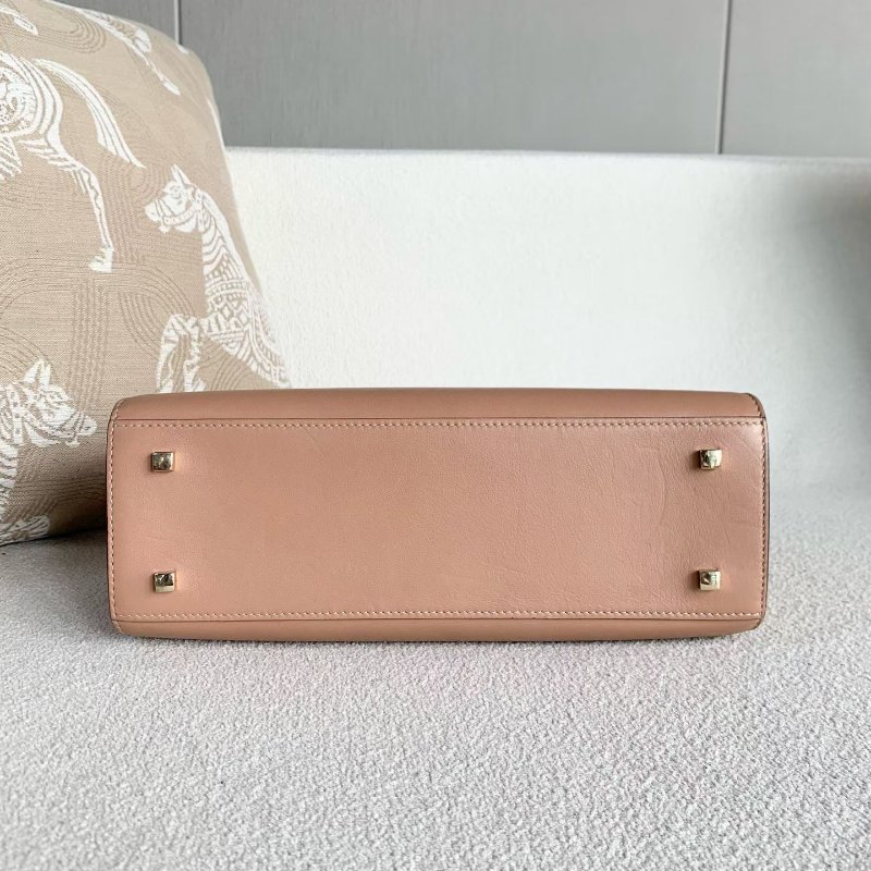 Delvaux Tempete手提斜背包 中號 豆沙色 牛皮 27*21*9 98新配件盒子 塵袋 鏡子 保卡 肩帶-5