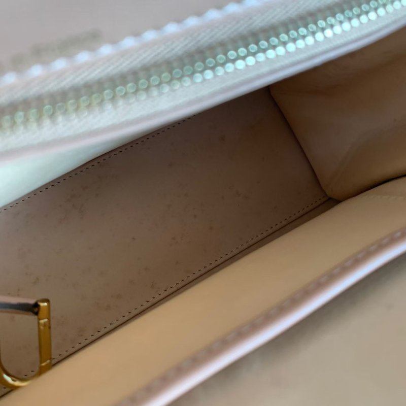 Delvaux Tempete手提斜背包 中號 豆沙色 牛皮 27*21*9 98新配件盒子 塵袋 鏡子 保卡 肩帶-7