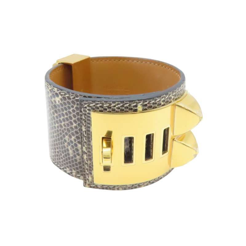 灰/棕色 蜥蜴皮 CDC 手環 X刻【HERMES 愛馬仕】 H500255FD1BT2-1