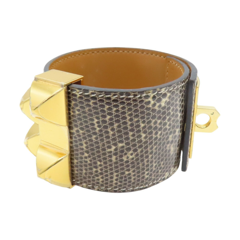 灰/棕色 蜥蜴皮 CDC 手環 X刻【HERMES 愛馬仕】 H500255FD1BT2-2