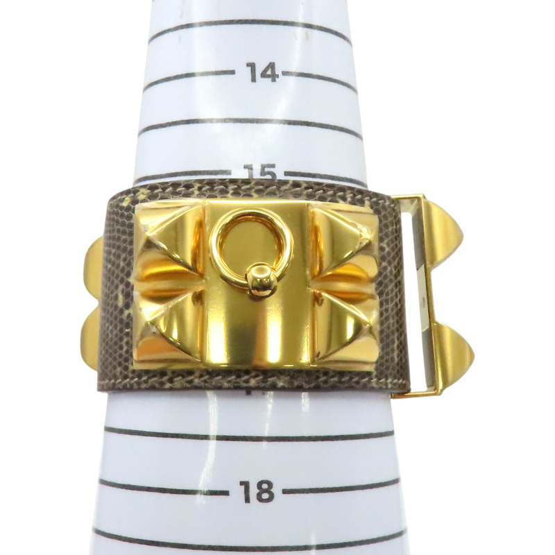 灰/棕色 蜥蜴皮 CDC 手環 X刻【HERMES 愛馬仕】 H500255FD1BT2-7