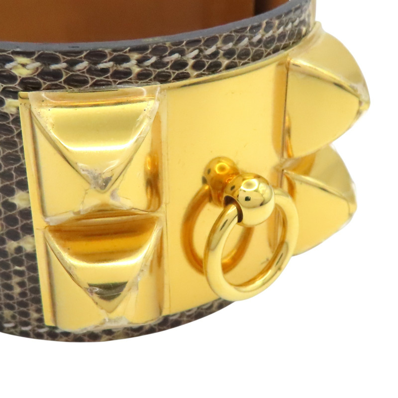 灰/棕色 蜥蜴皮 CDC 手環 X刻【HERMES 愛馬仕】 H500255FD1BT2-9