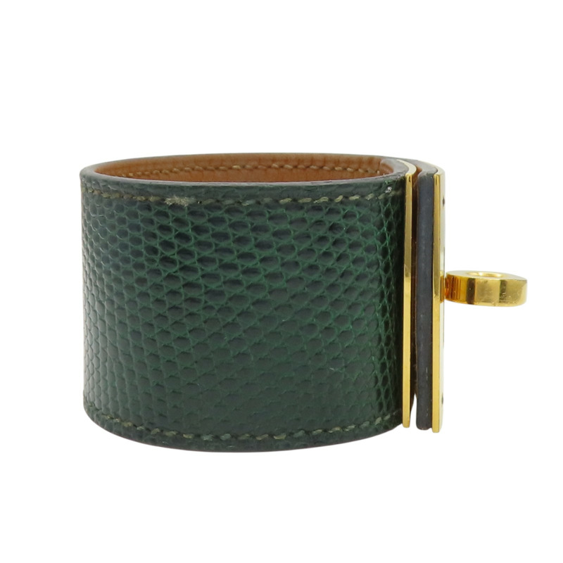綠色 蜥蜴皮 Kelly Dog 手環 A刻 金扣【HERMES 愛馬仕】-2