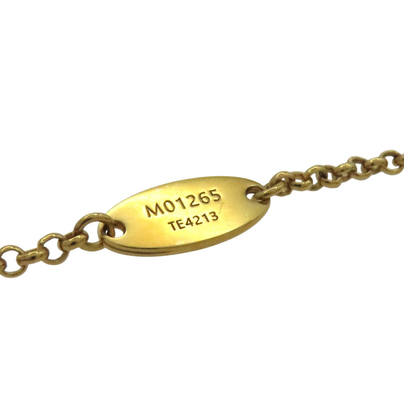 金色金屬 銀色原花墜飾 項鍊【LOUIS VUITTON LV 路易威登】 M01265-7