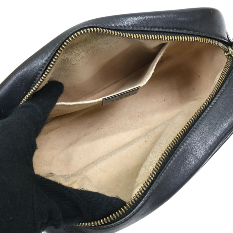 黑色牛皮 GG Marmont 肩背包【GUCCI 古馳】 447632-4