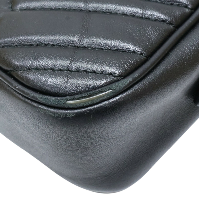 黑色牛皮 GG Marmont 肩背包【GUCCI 古馳】 447632-13