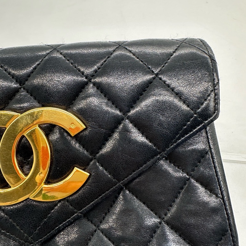 Chanel • 經典黑金大Logo翻蓋鏈條包-5