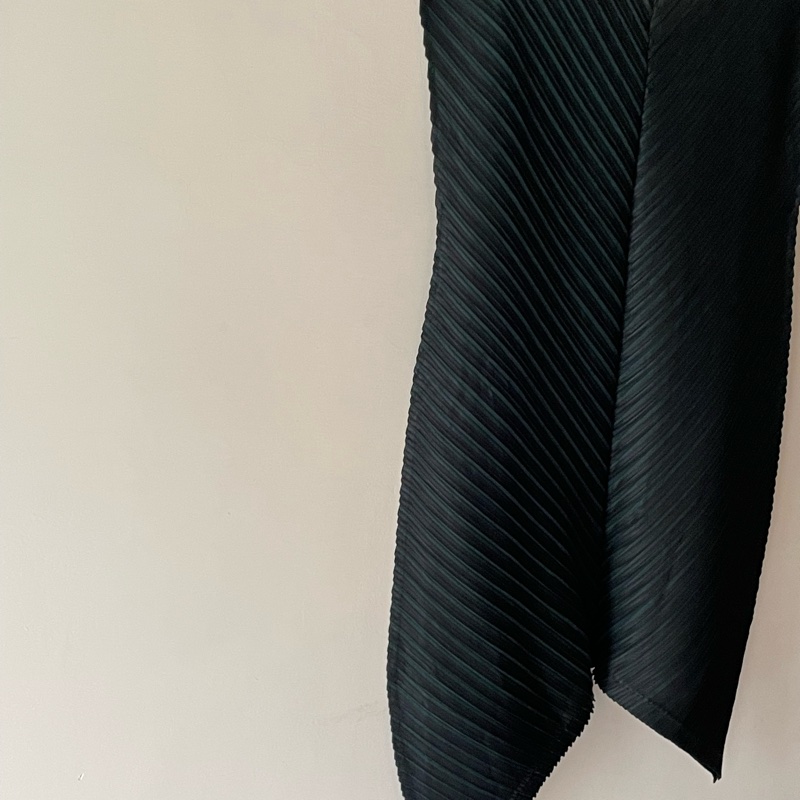 PP 綠黑拼色 鬱金香 四片斜紋 短洋裝 長版上衣-9