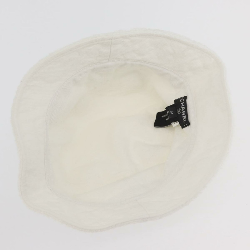 【日本直送】香奈兒 COCO 標誌白色絨面革帽 CC Auth YKZ968A-7