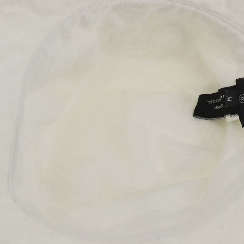 【日本直送】香奈兒 COCO 標誌白色絨面革帽 CC Auth YKZ968A-8