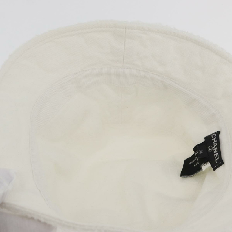 【日本直送】香奈兒 COCO 標誌白色絨面革帽 CC Auth YKZ968A-9
