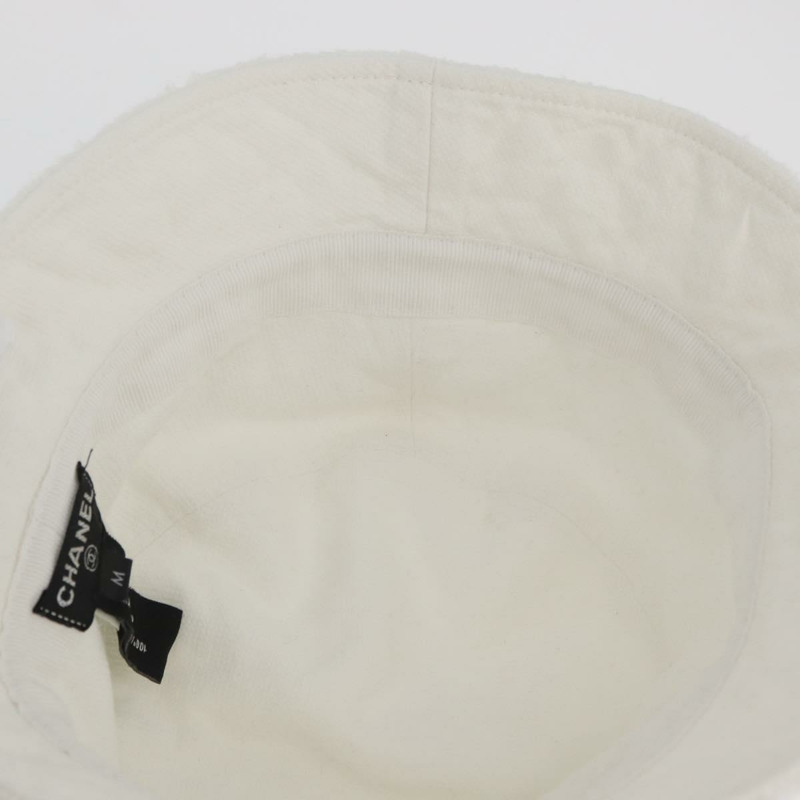 【日本直送】香奈兒 COCO 標誌白色絨面革帽 CC Auth YKZ968A-10