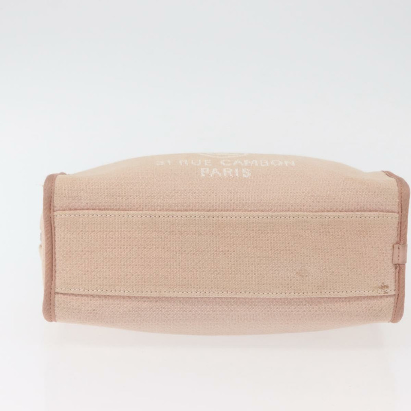 【日本直送】香奈兒 Deauville 系列鏈條保齡球包帆布米色銀色 CC 正品 ka3775V-4