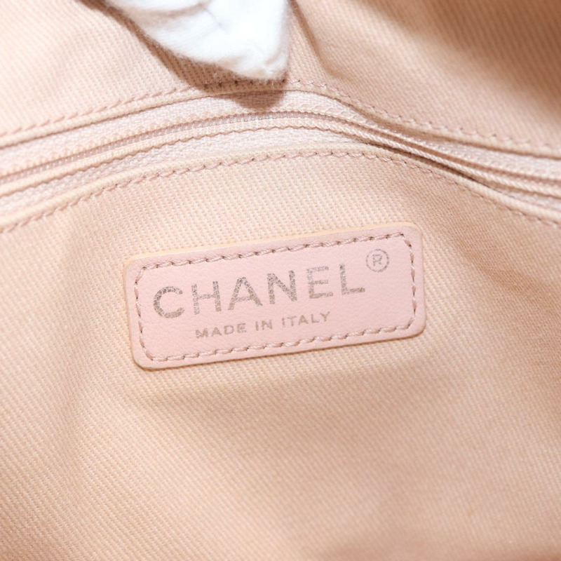 【日本直送】香奈兒 Deauville 系列鏈條保齡球包帆布米色銀色 CC 正品 ka3775V-18