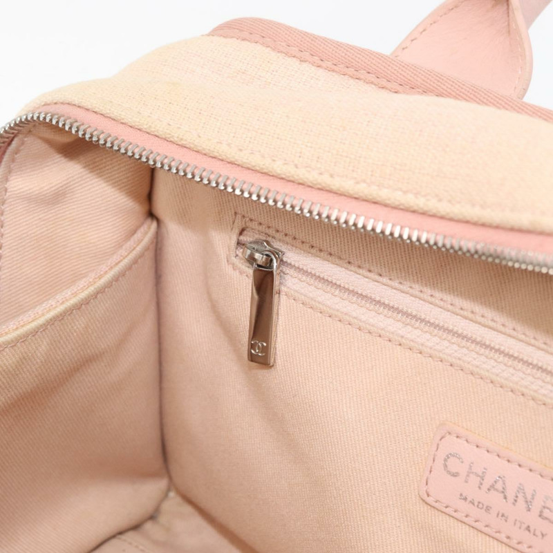 【日本直送】香奈兒 Deauville 系列鏈條保齡球包帆布米色銀色 CC 正品 ka3775V-21