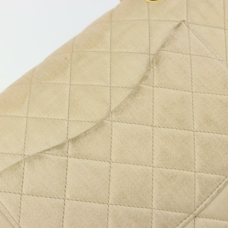 【日本直送】香奈兒雙蓋雙鏈絎縫25手袋,緞面米色,CC標誌,正品 YKZ1601SAV-8