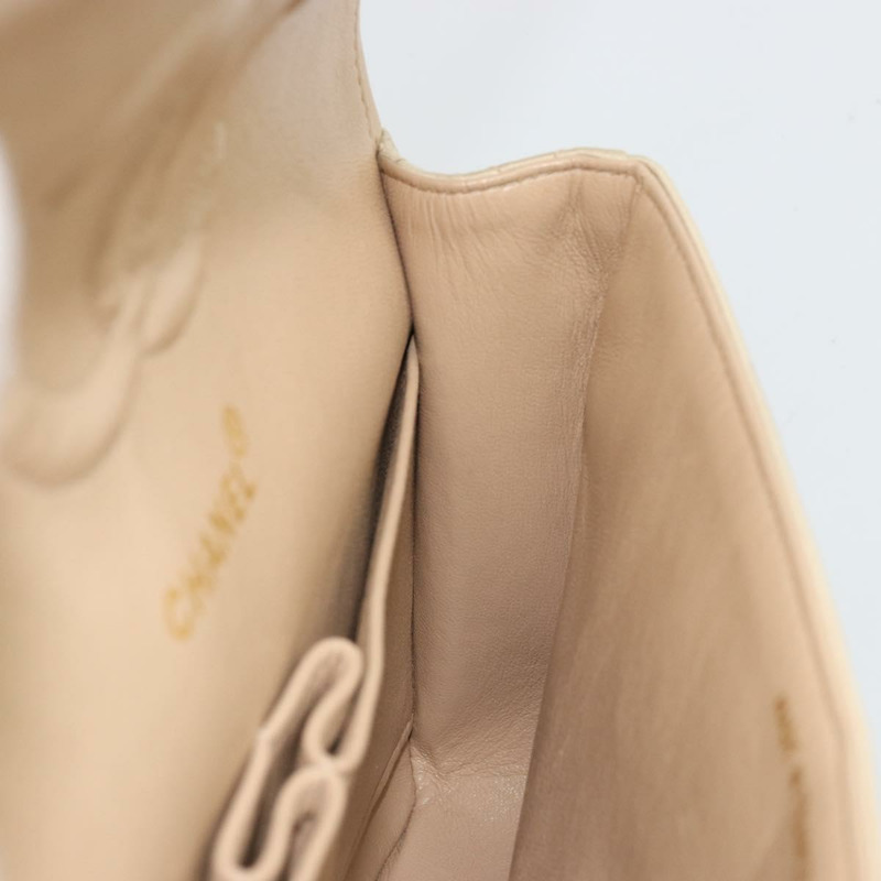 【日本直送】香奈兒雙蓋雙鏈絎縫25手袋,緞面米色,CC標誌,正品 YKZ1601SAV-23