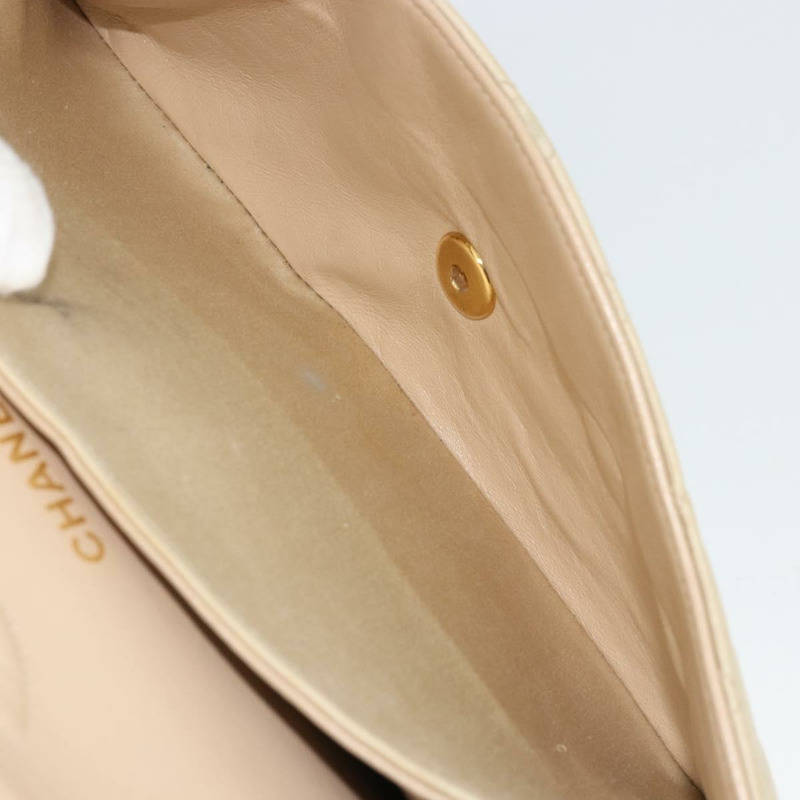 【日本直送】香奈兒雙蓋雙鏈絎縫25手袋,緞面米色,CC標誌,正品 YKZ1601SAV-26